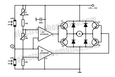 Image result for Automatic Solar Tracker System Circuit Diagram Explain