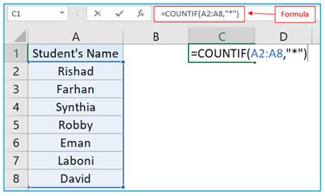Image result for Count Function Excel for Text