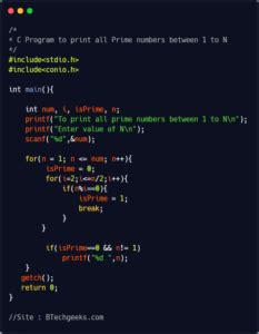 Image result for Write a Program for Prime Number in C