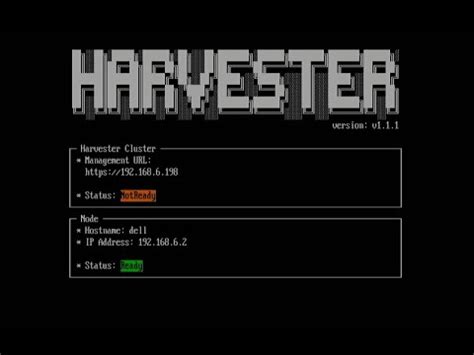 Toradh íomhá ar Install Harvester From USB