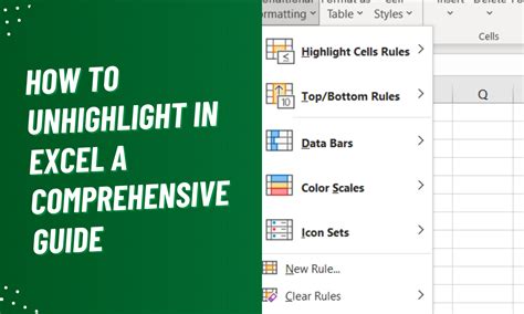 Afbeeldingsresultaten voor How to Unhighlight in Excel