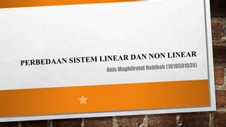 Image result for Linear Dan Non Linear Adalah