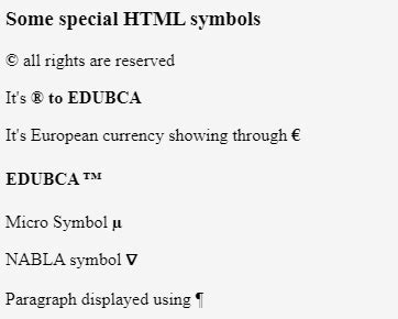 Toradh íomhá ar HTML to Symbols Converter