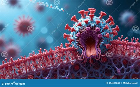 Toradh íomhá ar Virus Invading Host Cell