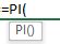 Toradh íomhá ar Excel PI Function