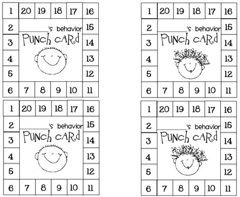Image result for Behavior Management Punch Cards