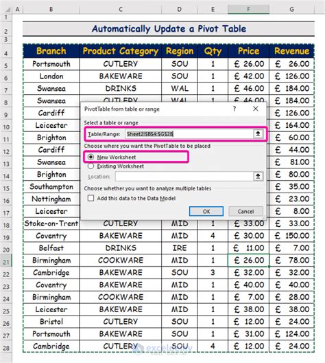 Toradh íomhá ar How to Update PivotTable Data