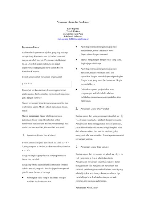 Image result for Linear Dan Non Linear Adalah