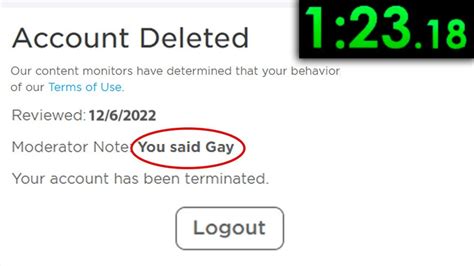 Image result for Roblox Ban SpeedRun