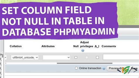 Image result for Not Null in phpMyAdmin