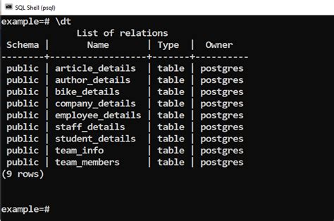 Image result for Table Di PostgreSQL
