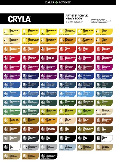 Acrylic Artists Paint Color Chart に対する画像結果