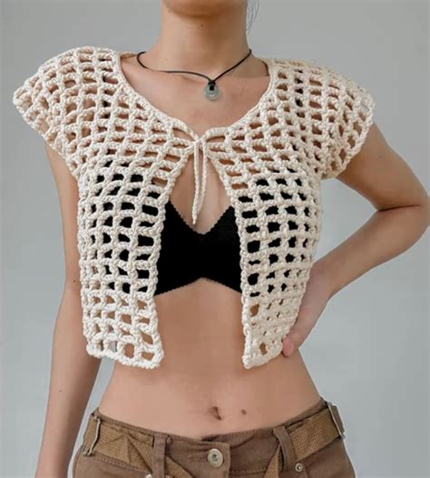 Image result for Crochet Filet Mesh Top