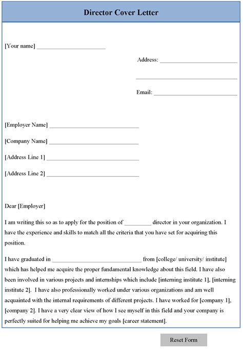 Image result for Director Cover Letter