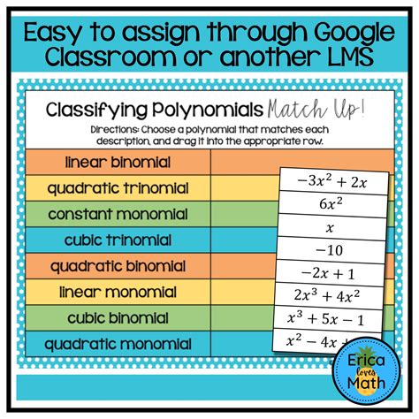Classifying Polynomials Worksheet에 대한 이미지 결과