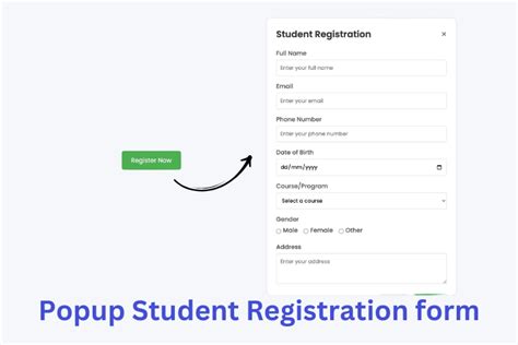 Toradh íomhá ar Student Registration Form in HTML with Two Field
