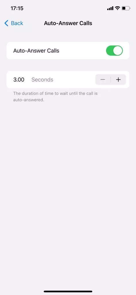 Toradh íomhá ar Auto Answer Call iPhone