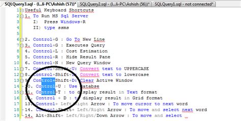 Résultat d’images pour SQL Keyboard Shortcuts