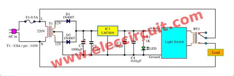 Image result for Automatic Light Switch Circuit Diagram