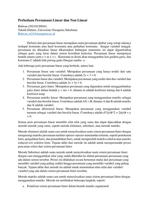 Image result for Linear Dan Non Linear Adalah