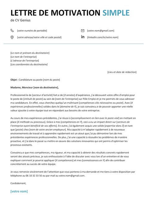 Toradh íomhá ar Exemple Lettre De Motivation Simple