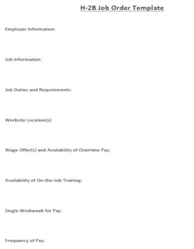 Image result for Sample Job Order Template