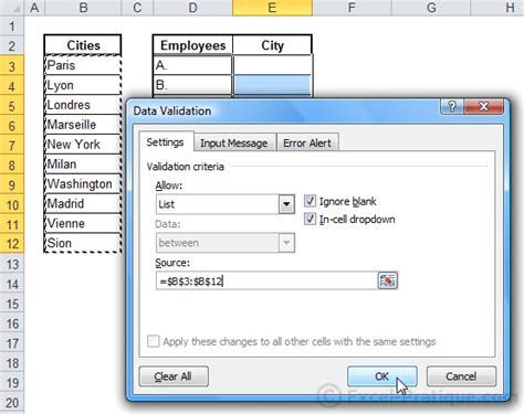Image result for How to Display a Drop Down List in Data Validation in Excel