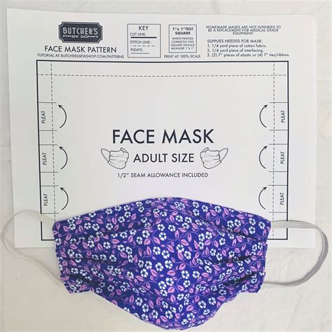 Toradh íomhá ar Fabricpatch.com Face Mask Pattern