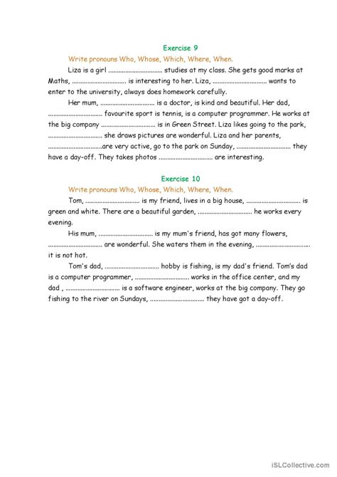 Image result for Whose Relative Clause Worksheet