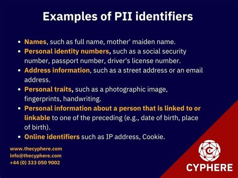 Image result for PII Data Examples