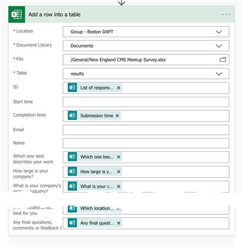 Image result for Power Automate Forms to Excel