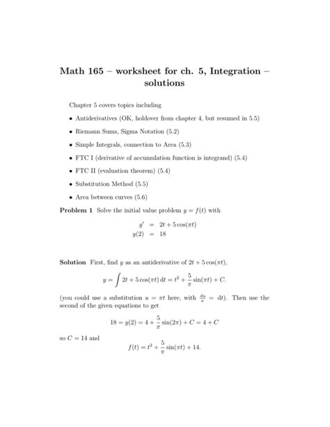 Image result for Integration by Substitution Worksheet.pdf