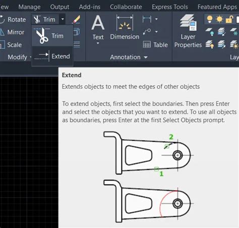 Afbeeldingsresultaten voor Extend Line AutoCAD