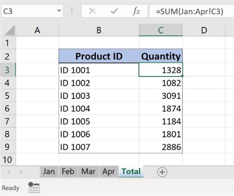 Image result for 3D Sum in Excel