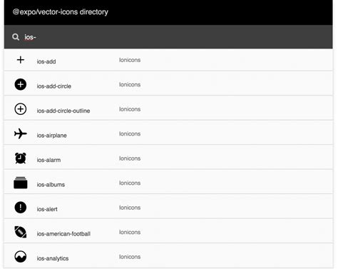 Image result for React Native Vector Icons Ionicons