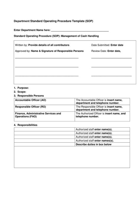 Afbeeldingsresultaten voor Free Printable SOP Template