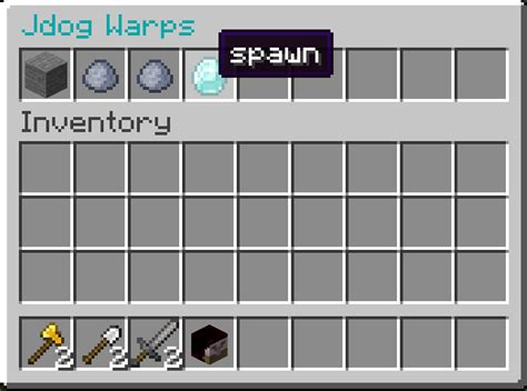 Toradh íomhá ar Minecraft Warps GUI