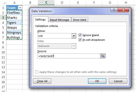 Toradh íomhá ar Add Space to List Data Validation