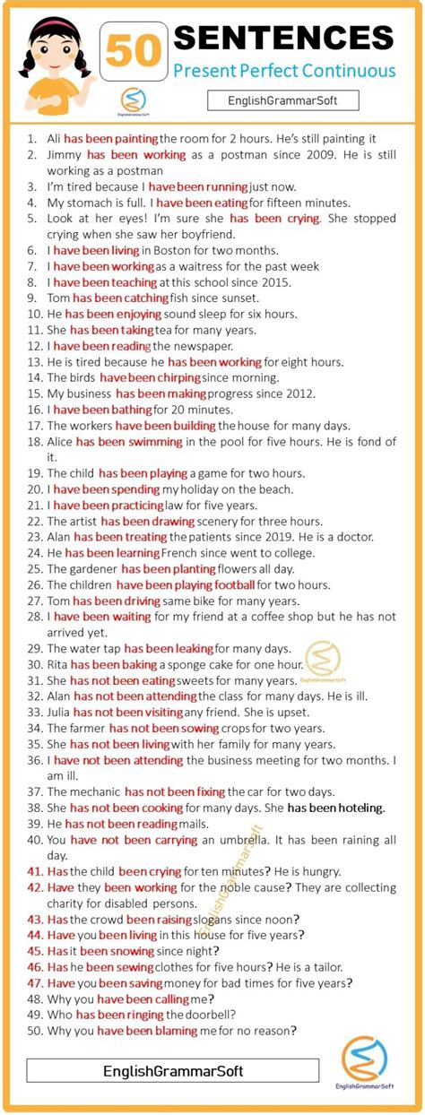 Image result for Present Perfect Continuous Examples