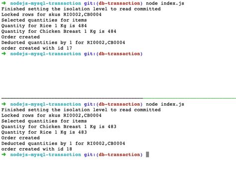 Toradh íomhá ar MySQL Transaction