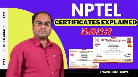 Toradh íomhá ar NPTEL Certificate Sample