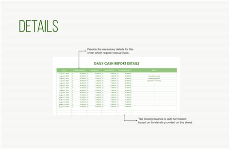 Image result for Daily Cash Position Report Template