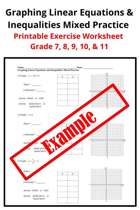 Image result for Graphing Linear Inequalities Worksheet 8th Grade