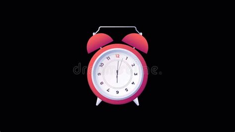 Animated Time Clock Moving on Transparent Background. HD Footage of ...
