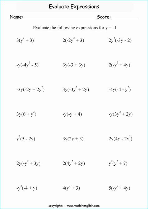 Toradh íomhá ar Pre-Algebra How to Evaluate Expressions