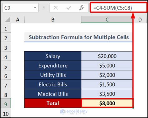 Image result for How to Enter Formula in Excel to Subtract