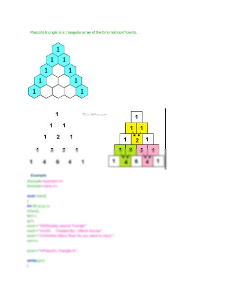 Image result for Pascal Triangle Program in C