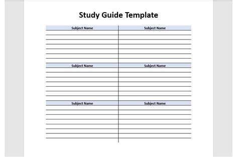 Image result for Study Guide Outline Template