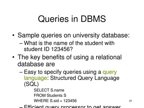 Image result for DBMS Query Example Program