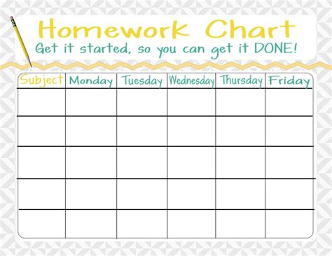 Image result for Free Printable Homework Charts